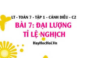 Tính chất của đại lượng tỉ lệ thuận, khái niệm Đại lượng tỉ lệ thuận và vận dụng? Toán 7 bài 7 cd1c2